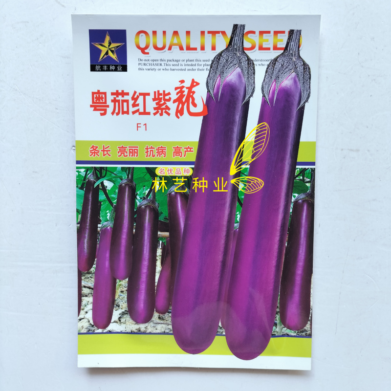 粤茄红紫龙紫红长茄种子优质早熟高产抗病农家春秋播种