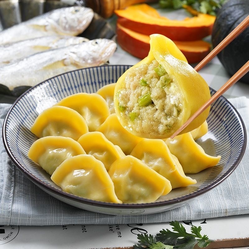 海鲜水饺黄花鱼水饺饺子蒸饺半成品早餐半成品海鲜饺子