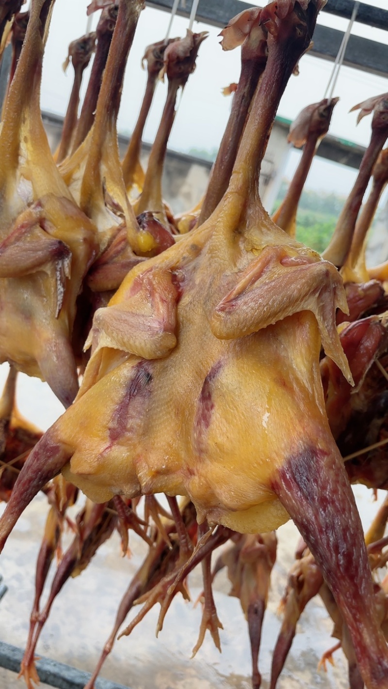 【腊肉】风吹老母鸡自然风吹日晒，传统腌制挂起来风干