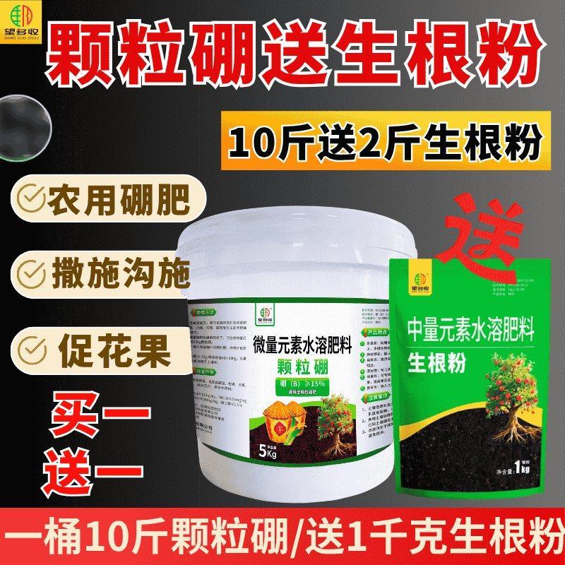 颗粒硼缓释长效硼肥提高开花坐果一季一次送大袋生根粉