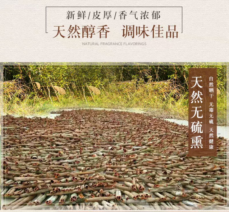 包邮）肉桂皮香料干货调料卤肉料烟桂大料桂皮500g打粉