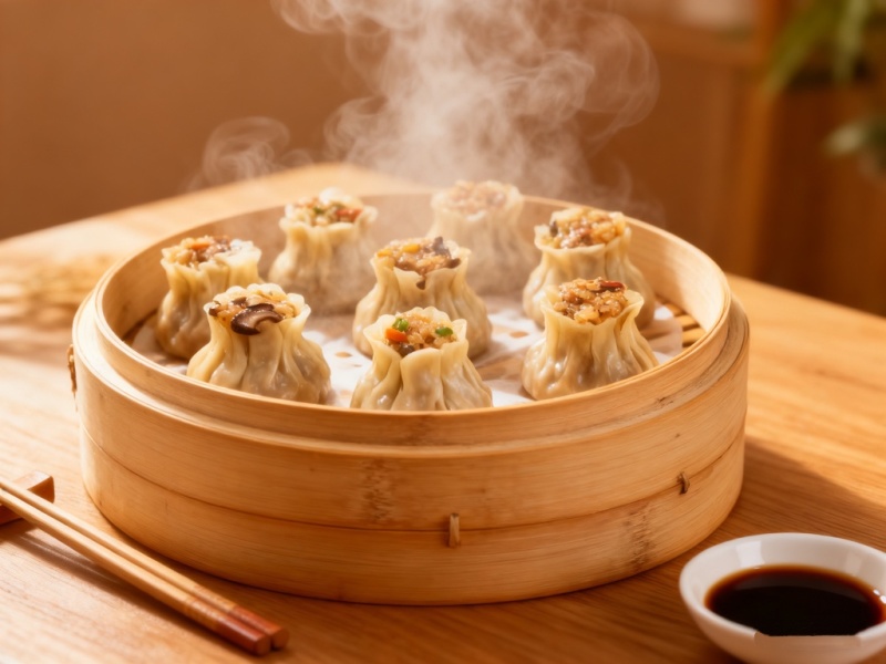 白象猪肉香菇精品烧麦，外皮很薄，肉馅咸淡刚好