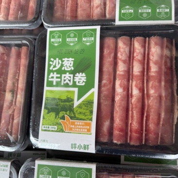 草原领头羊沙葱牛肉卷/原切200gx36盒，内蒙古原料