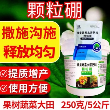 颗粒硼肥增产肥小投入促花果提产长效补硼柑橘油菜小麦果蔬菜