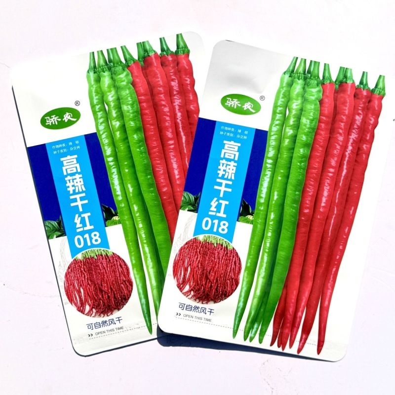 高辣干红018细长线型线椒辣椒籽中早熟干鲜加工三用辣椒高