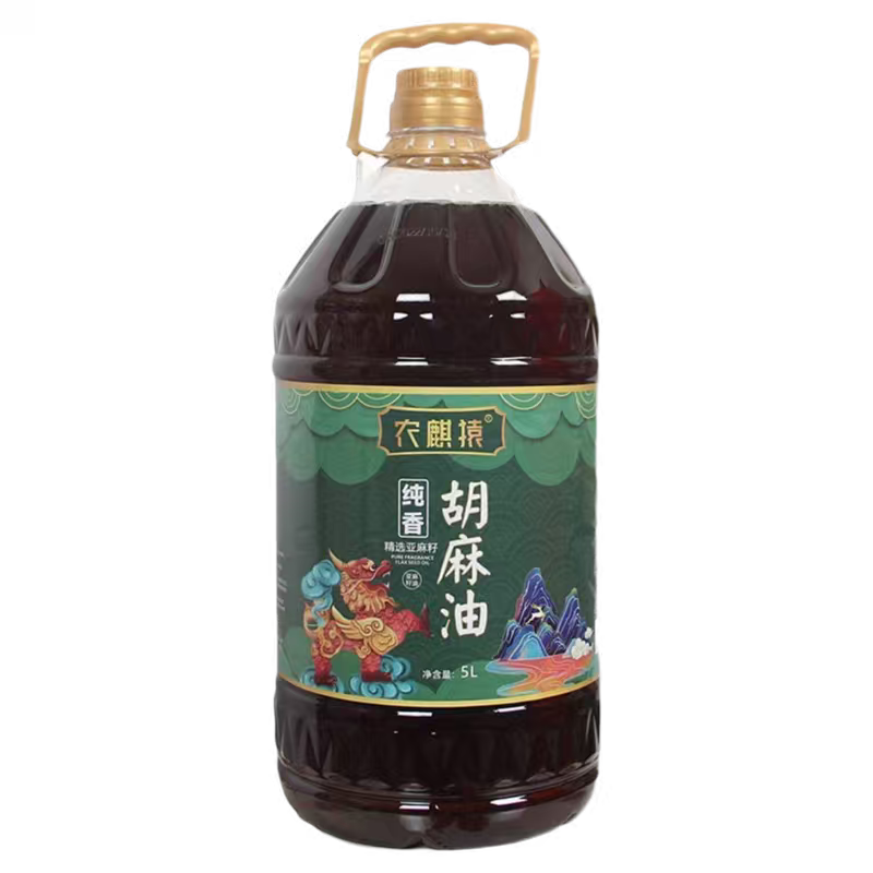 农麒猿胡麻油甘肃省庆阳市物理压榨工艺5升装，二级