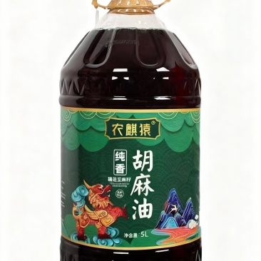 农麒猿胡麻油甘肃省庆阳市物理压榨工艺5升装,二级