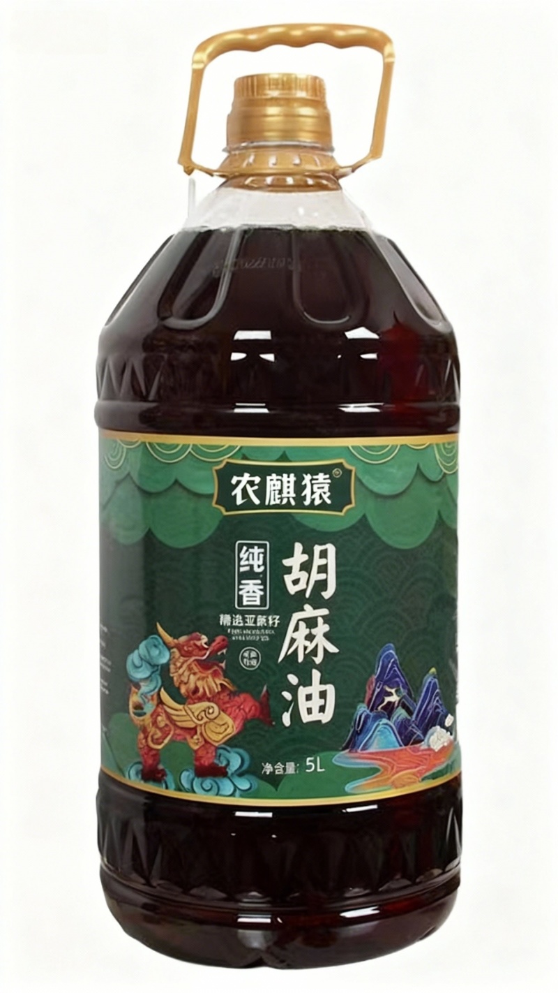 农麒猿胡麻油甘肃省庆阳市物理压榨工艺5升装，二级
