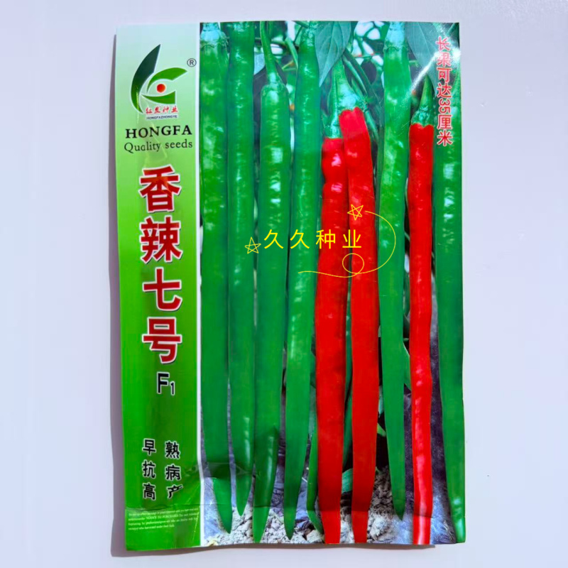 香辣七号辣椒种子早熟杂交长线椒种籽辣味香浓抗病青红两用蔬