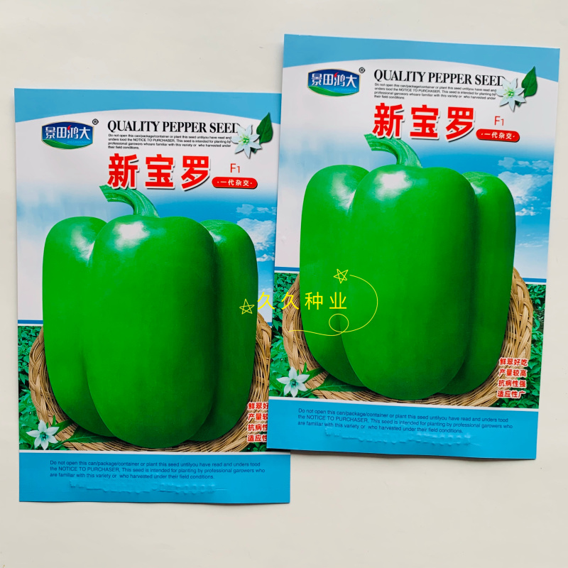新宝罗甜椒种子大果长灯笼型甜椒种子抗病翠绿杂交甜椒菜椒种