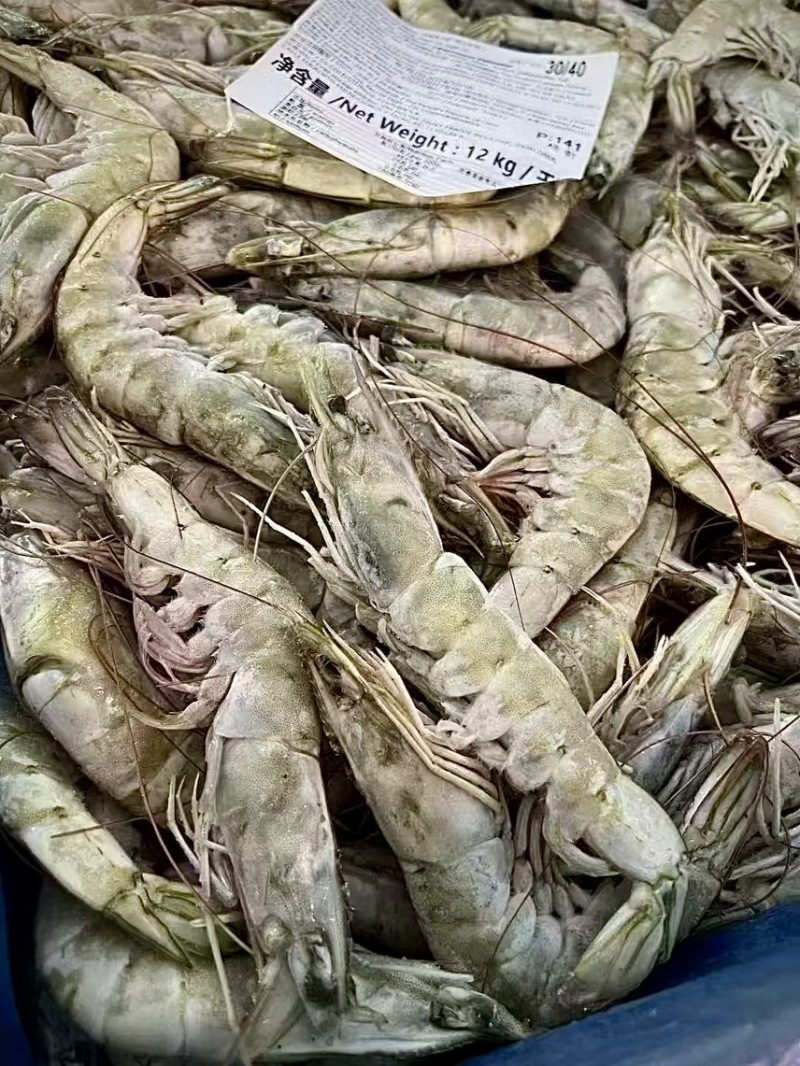 南美白对虾20-80规格有信欧玛莎卡玛盐水冻