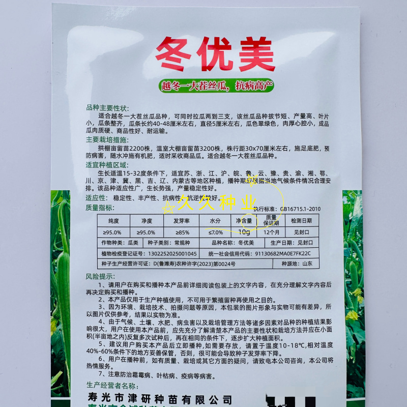 冬优美长丝瓜种子越冬温室大棚丝瓜种子肉厚心腔小耐运输高产