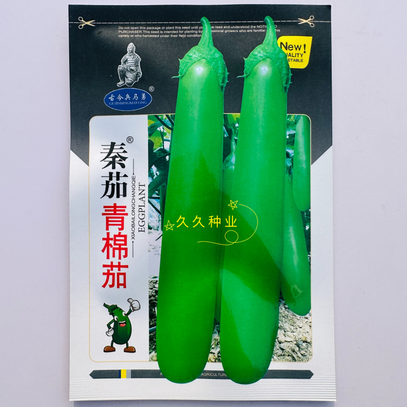 绿长茄子种子长征青棉条杂交绿茄种籽耐热耐寒春秋蔬菜青茄种