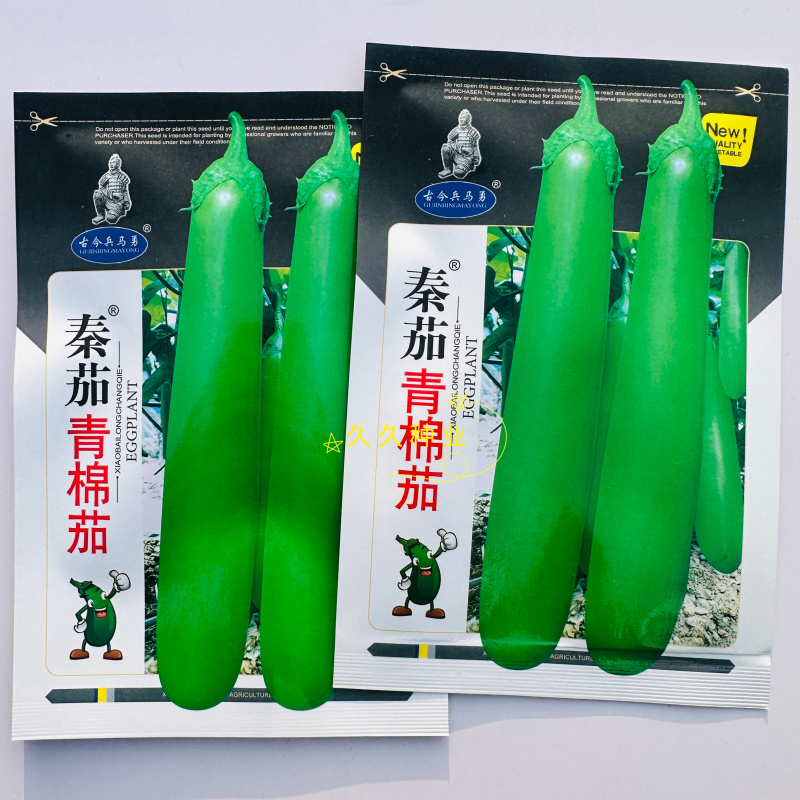 绿长茄子种子长征青棉条杂交绿茄种籽耐热耐寒春秋蔬菜青茄种