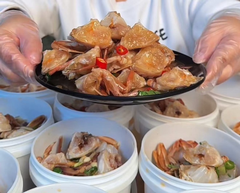 生腌蟹块梭子蟹花蟹即食海蟹蟹块