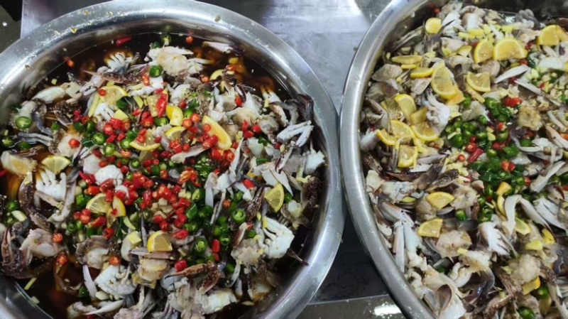 生腌蟹块梭子蟹花蟹即食海蟹蟹块