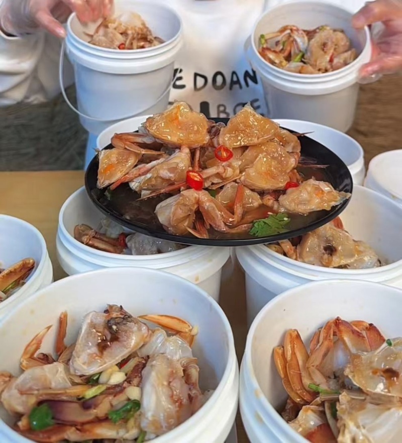 生腌蟹块梭子蟹花蟹即食海蟹蟹块