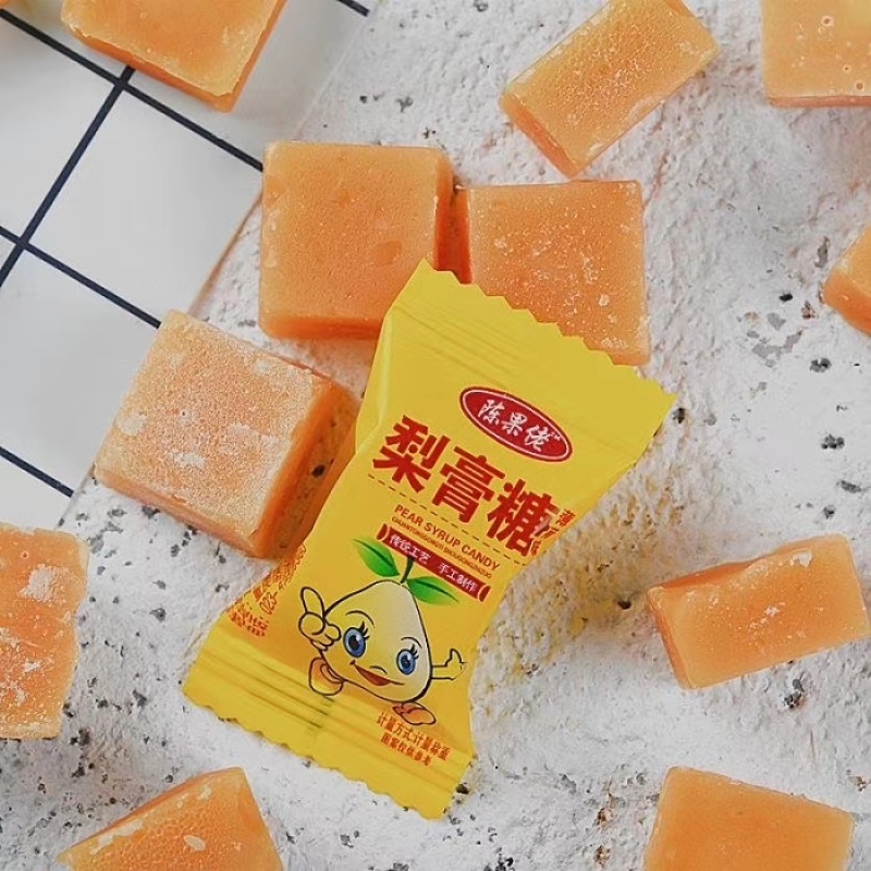 陈果佬梨膏糖跑江湖热卖产品陈果佬梨膏糖地摊早市赶集