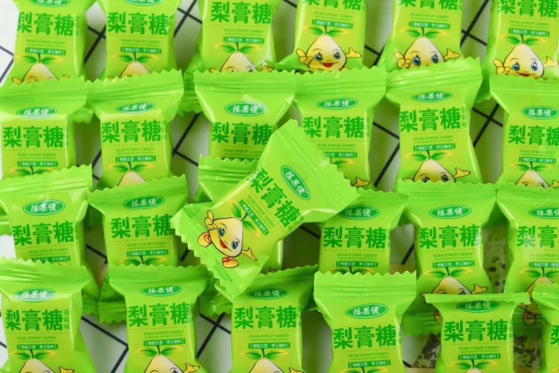 陈果佬梨膏糖跑江湖热卖产品陈果佬梨膏糖地摊早市赶集
