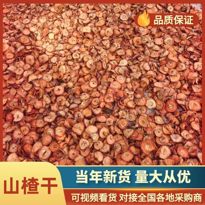 南方大果野生山楂干片上市，专业合作社加工切片，晒太阳干