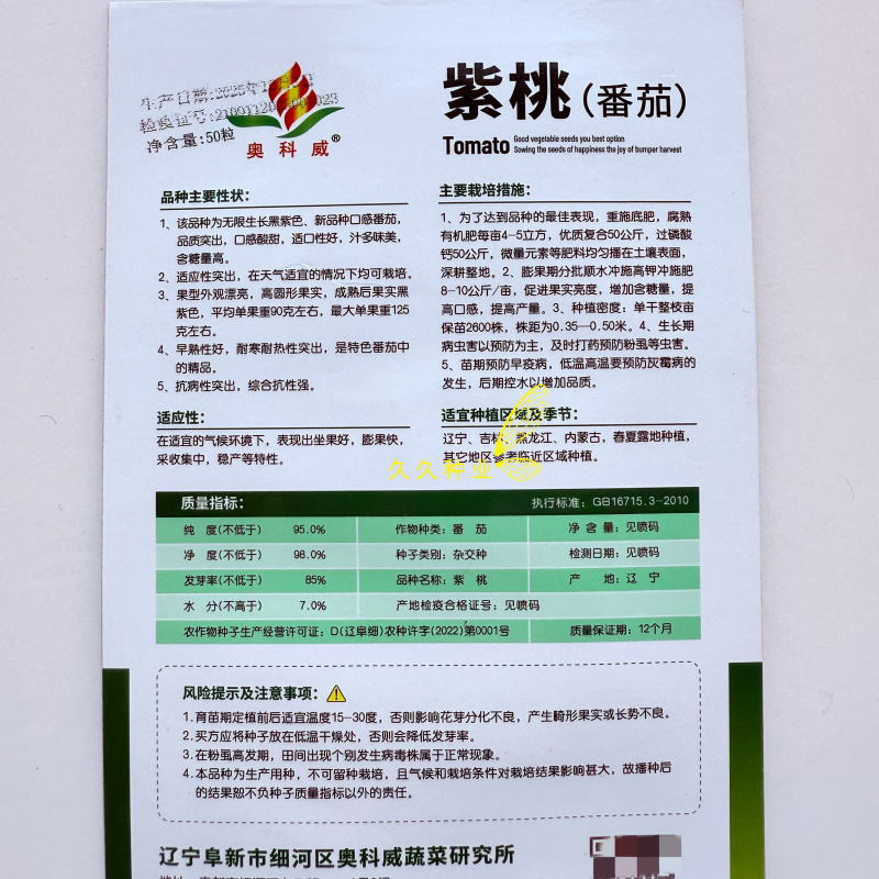 紫桃番茄种子酸甜可口硬度好阳台易活四季盆栽西红柿蔬