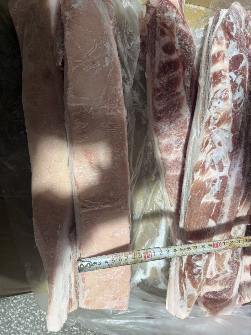 肥猪五花肉条，脊背五花，瘦度很好新货，30吨