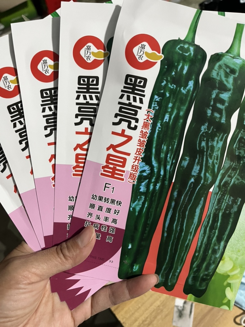 黑亮之星皱皮椒种子中早熟香辣大果型皱皮品种种子