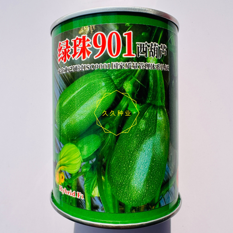 绿珠901西葫芦种子早熟杂交一代椭圆墨绿口感细腻脆甜春秋