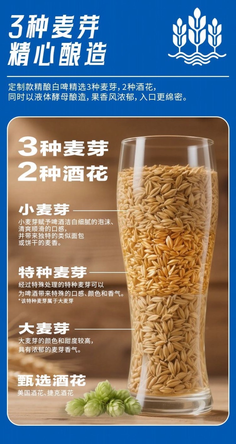 上海力波啤酒、特别定制版精酿白啤酒，全麦牙酿造，定制版