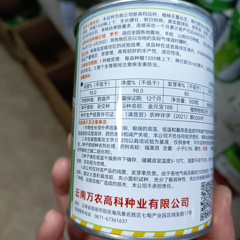 金元宝188高档无蔓圆球形西葫芦种子产量高皮色浅光亮圆葫