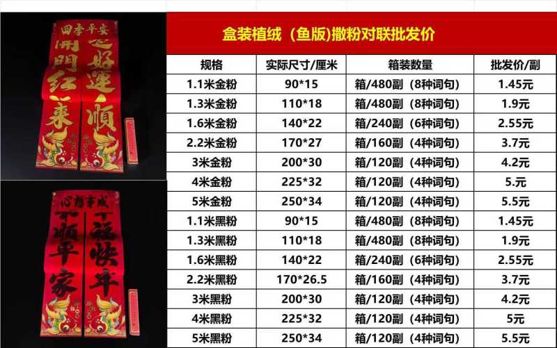 对联新年春节植绒对联批货福字马年过年春联年货对联货源