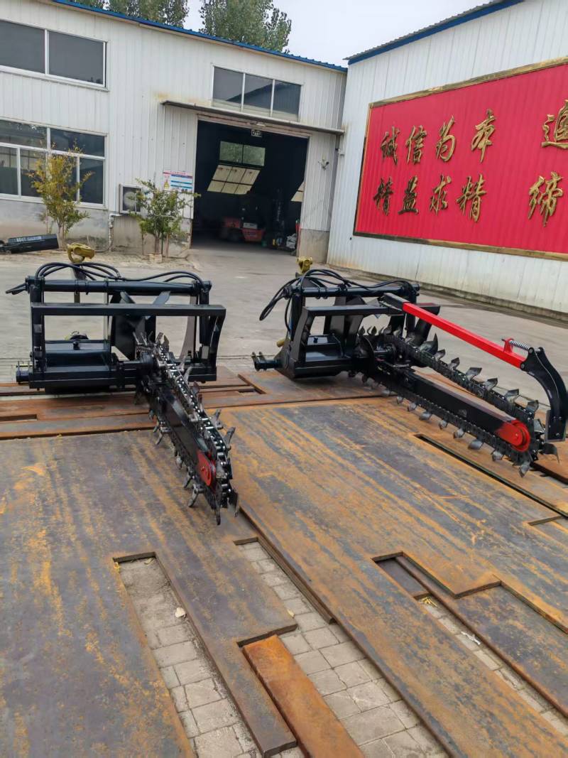 工程管道水管燃气管道铺设链条式深挖开沟机工程开沟机