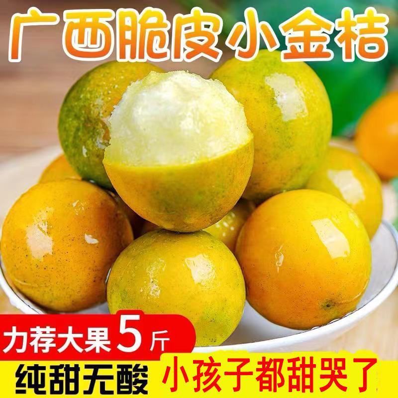 脆皮金桔新鲜小金桔子广西桔子正宗脆皮滑皮金桔小金桔带皮吃
