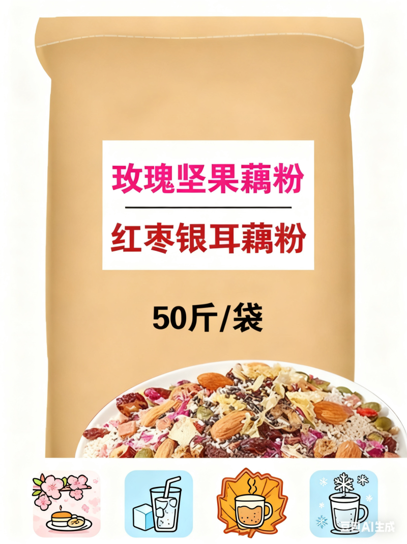 散装大袋藕粉颗粒批发，适合商超零售等多渠道销售
