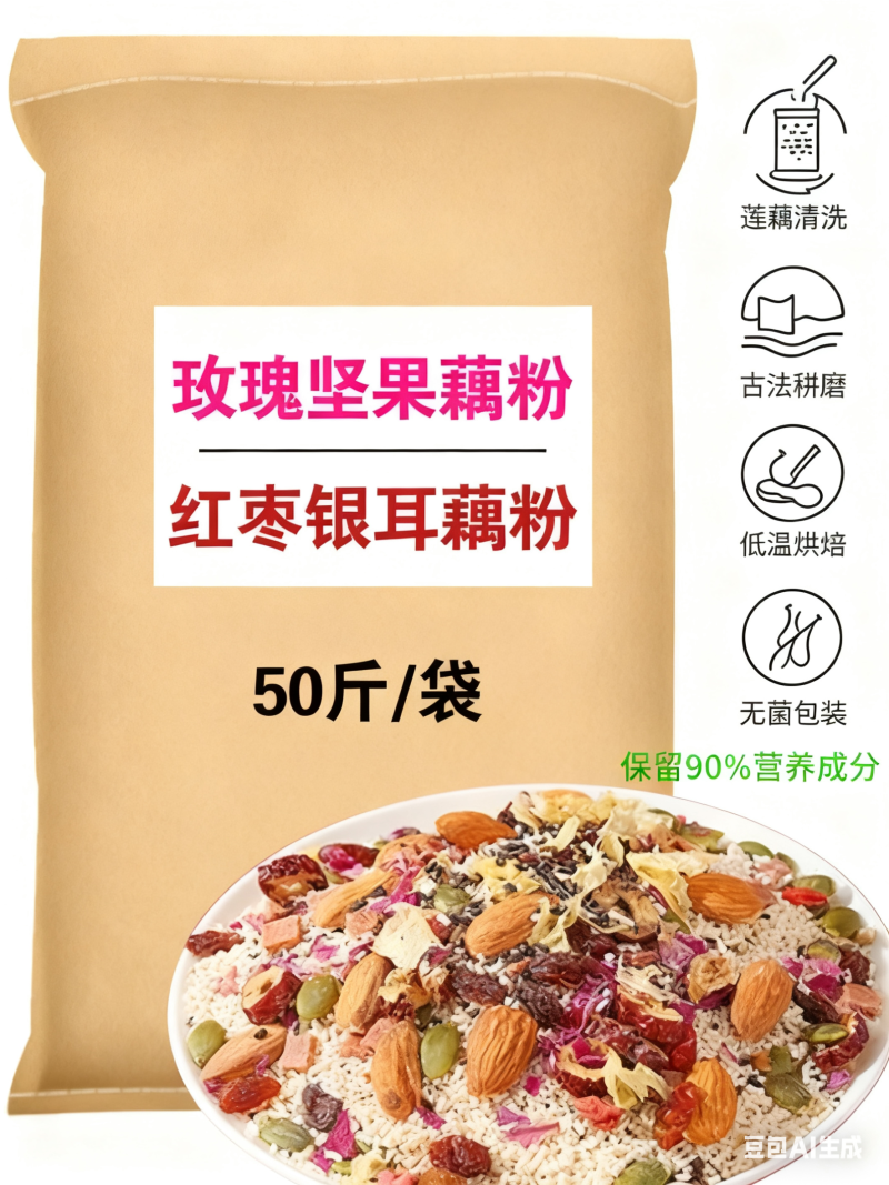 散装大袋藕粉颗粒批发，适合商超零售等多渠道销售