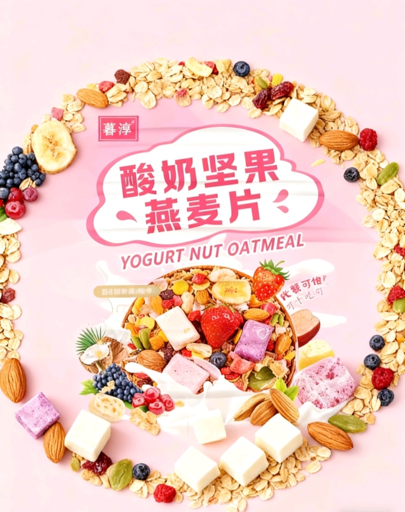 酸奶坚果燕麦片500克大桶厂家直销诚招合作共赢