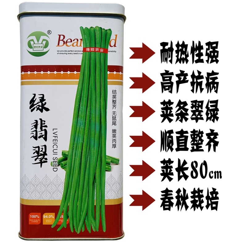 绿翡翠长豆角四季豆种籽翠绿肉厚高产春秋大田基地种植豆角种
