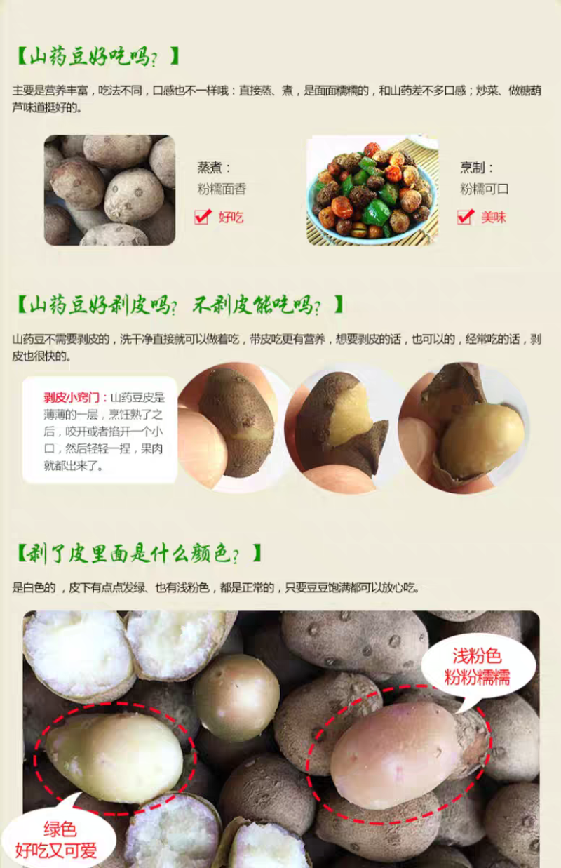 包邮）新鲜大号颗粒铁棍山药豆农家淮怀山药蛋糖葫芦山药豆