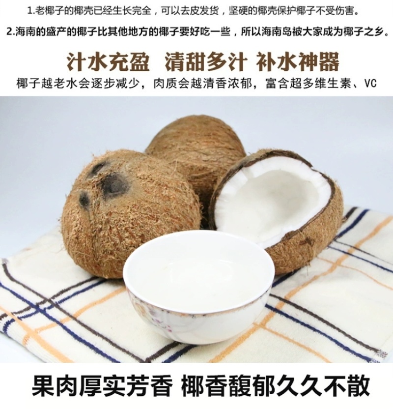 包邮）海南特产新鲜椰子去皮批发毛椰孕妇当季商用老椰子煲汤