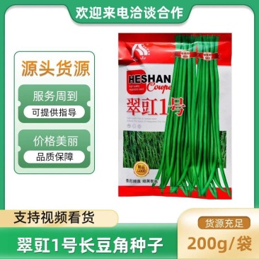 翠豇1号长豇豆种籽结荚多产量高春秋基地大田播种长豆角种籽