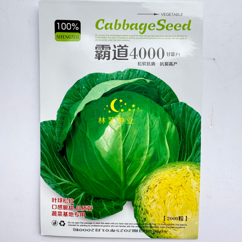 霸道4000甘蓝种子早熟叶球松软高产包心菜甘蓝种子卷心菜