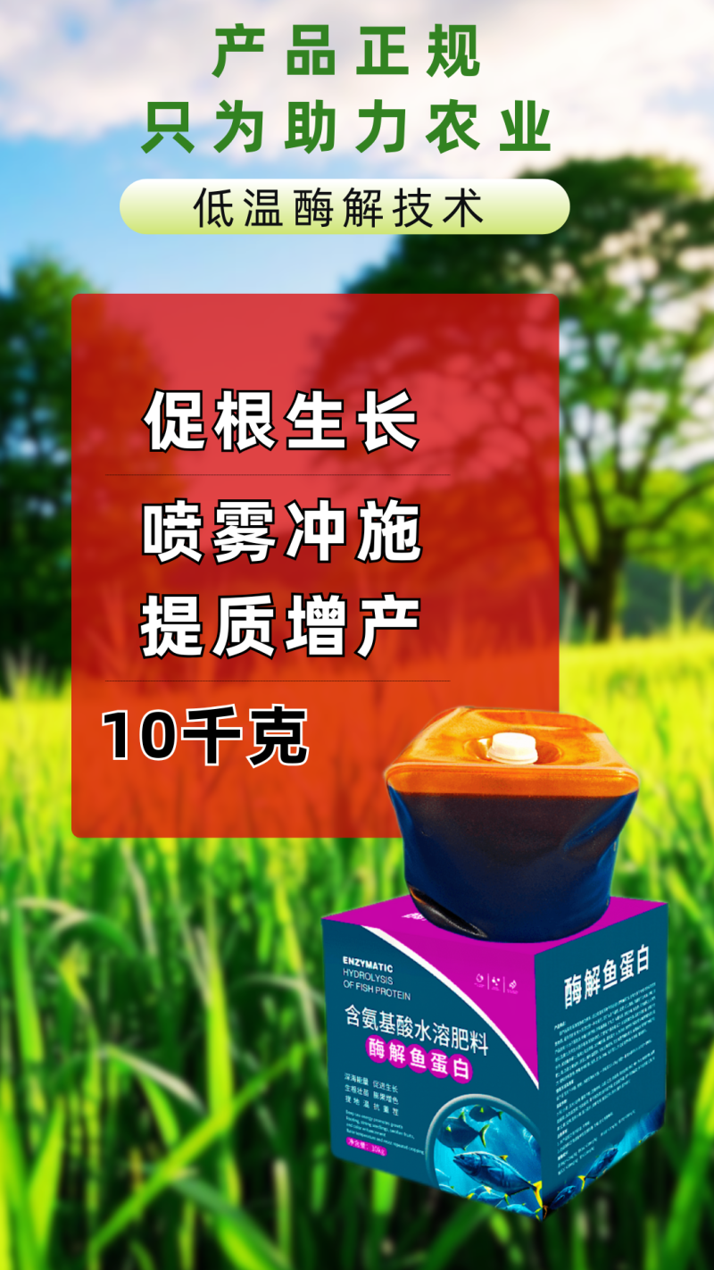 20斤酶解鱼蛋白酶解技术膨果增色提产抗重茬生根壮苗海藻液
