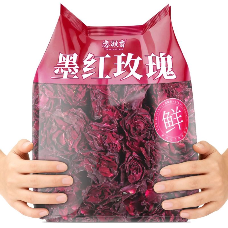 恋凝香墨红玫瑰花馥郁芬芳花瓣饱满一朵一杯滋养花草茶25克/袋