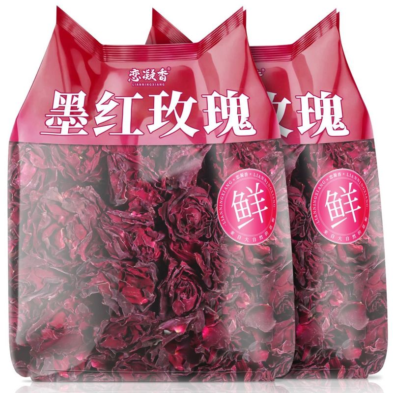 恋凝香墨红玫瑰花馥郁芬芳花瓣饱满一朵一杯滋养花草茶25克/袋