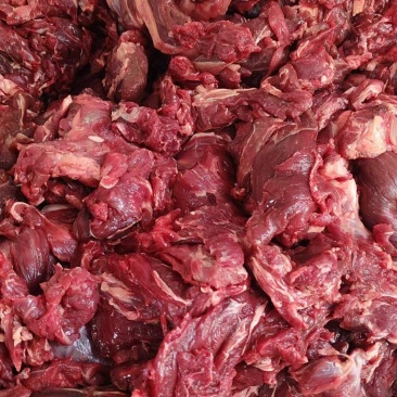 鹿碎肉脖子碎肉加工烤串宠物食品鹿肉电商