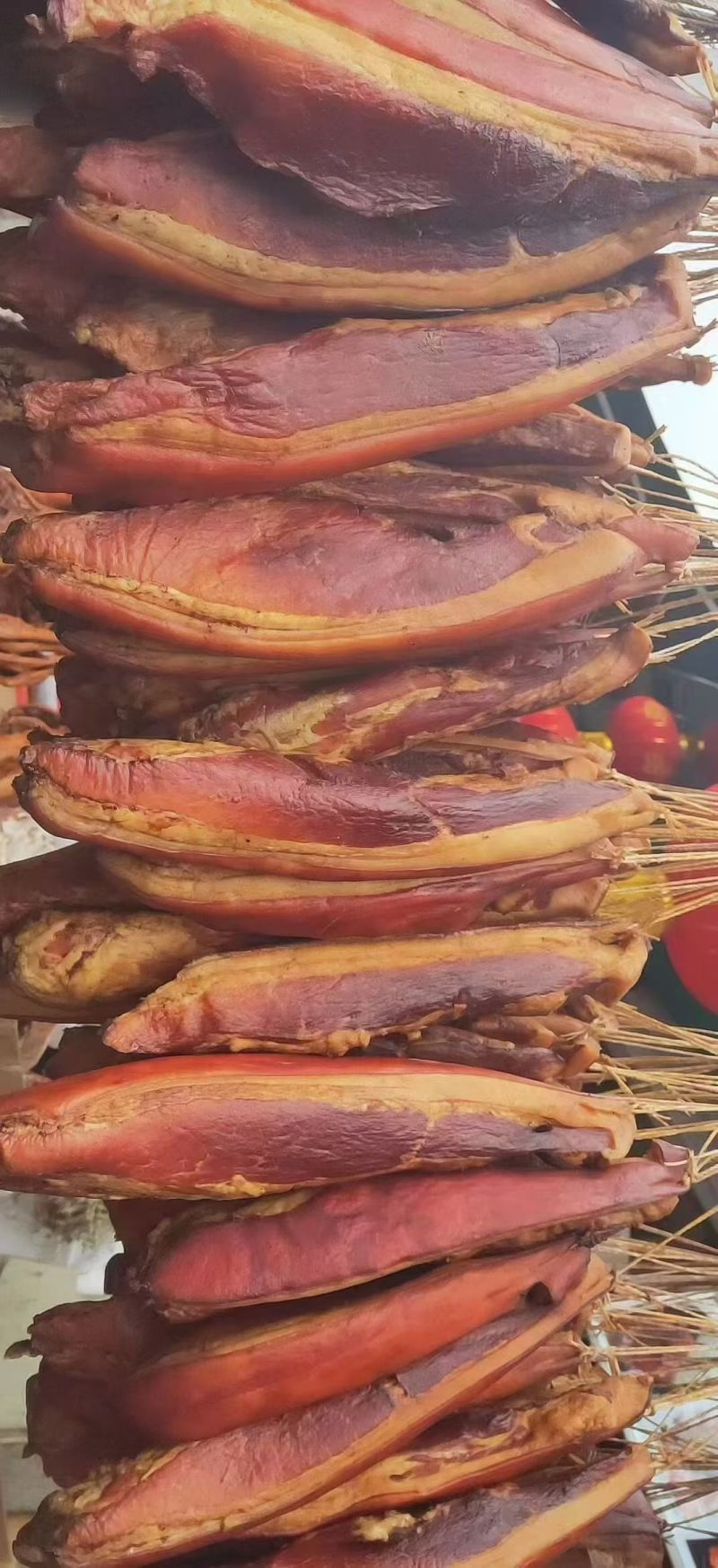 腊肉烟熏腊排五花腊肉二刀腊肉地摊赶集展销会厂家一手货源