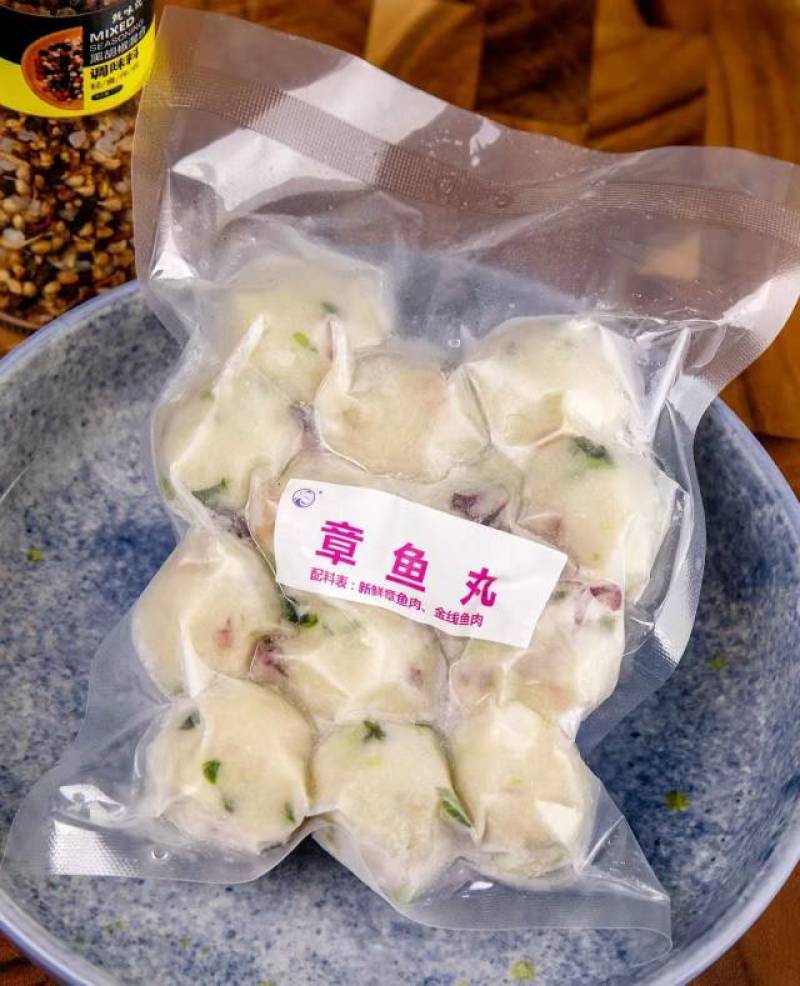 海鲜丸子，章鱼，墨鱼，虾滑