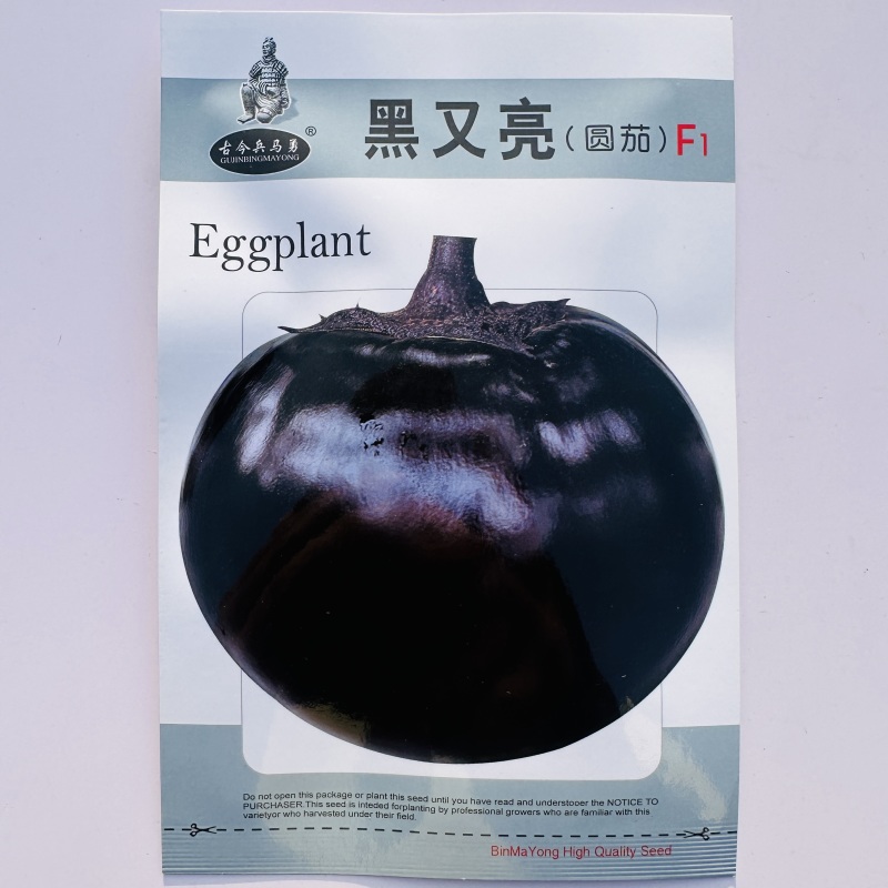 大果黑圆茄种子肉厚白色细嫩皮光滑高产大田播种圆茄种子耐运