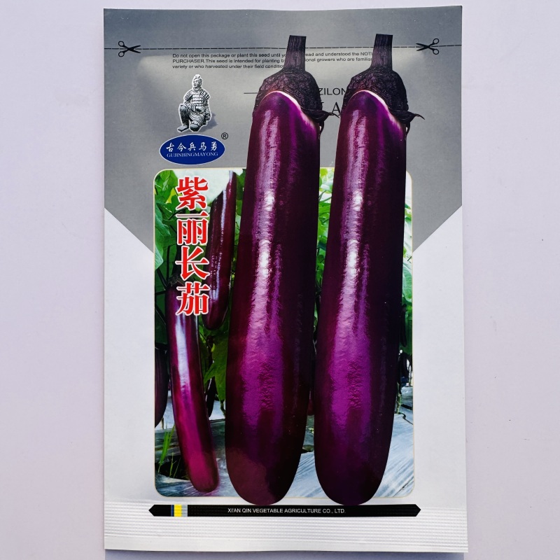 紫红长茄种子长果型肉厚果型顺直高产抗病南北方种植长茄种子