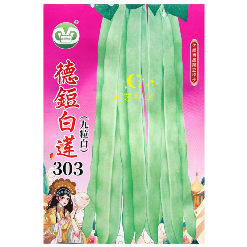 德豇白莲303架豆种子芸豆梅豆角种子农家大田用种春秋